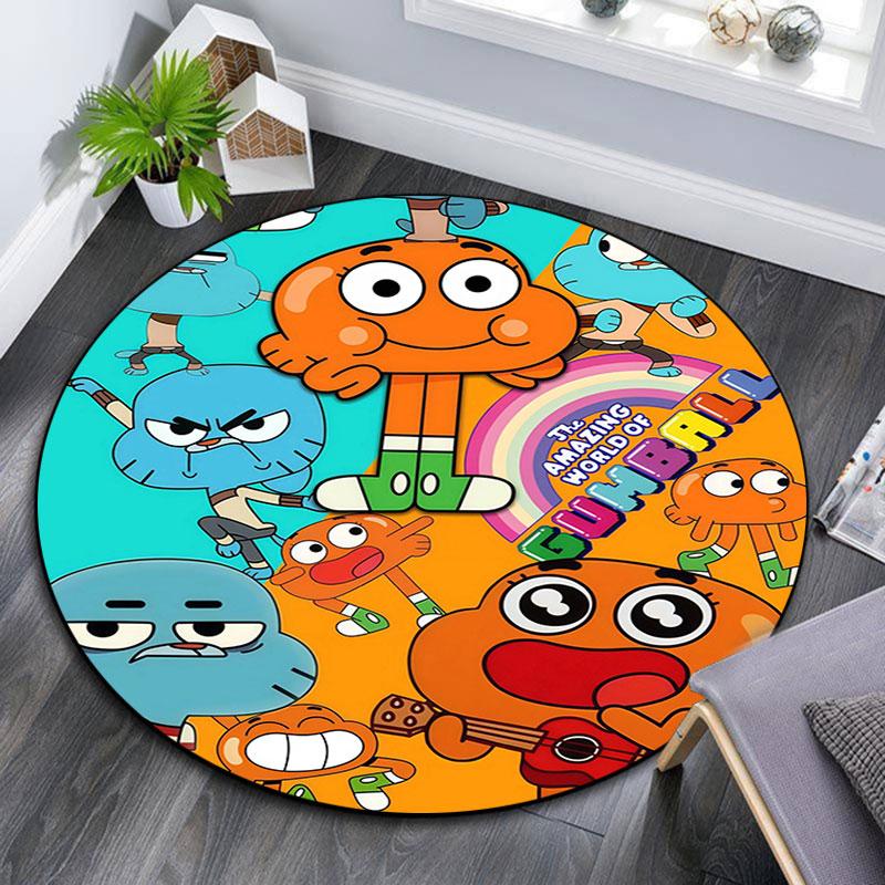 Gumball Cartoon pattern round rug,Carpet Rug for Living Room Bedroom Playroom ,Non-slip Floor Mat,Holiday Gifts and Birthday Gifts.