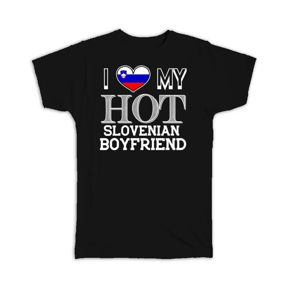Gift T-Shirt : I Love My Hot Slovenian Boyfriend Slovenia Flag Country S