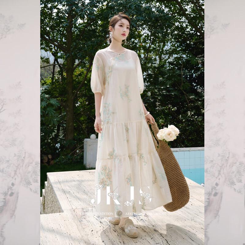JK&JS 'A Dream of Splendor' New Chinese Style Embroidered Long Dress