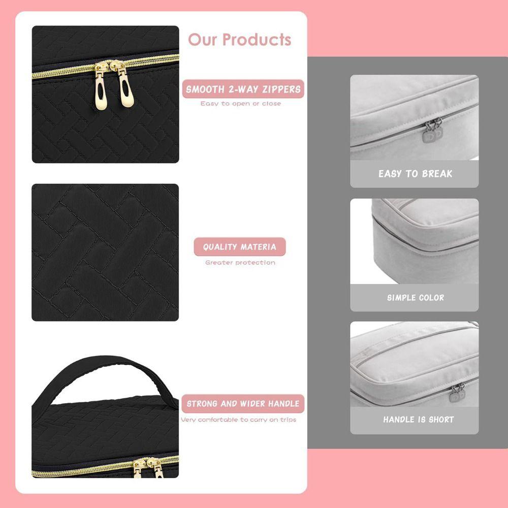 New Double Layer Nail Polish Organizer Bag 30 Compartment Large Capacity Nail Care Kit Bag Handheld Makeup Bag Nail Care Tool