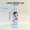 1PC Girl Reading Book Cute Cartoon Print 750ml Color Plastic Sports Water Bottle Leakproof Flip Straw Lid Suitable for Sports Office Home Use