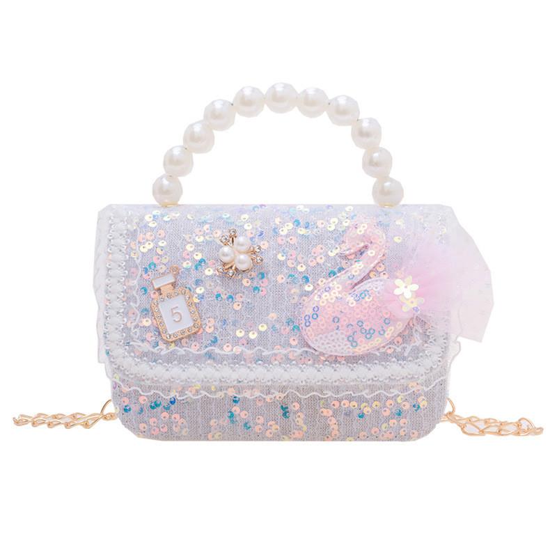 Trendy Kids Crossbody Bag With Stylish Pearl Handle And Fashionable Animal Design For Girls
