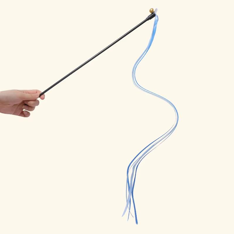

Teasing Cat Stick New Long Rod Ribbon Colorful Bell Self Hi Fairy Stick Scratch resistant Cat Claw Self Hi Cat Toy синий