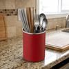 Stainless Steel Rotating Chopstick Tube Detachable Large Capacity Tableware Storage Bucket 3 Divided Space Saving Cutlery Holder