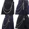 Double Headed Rivet Pentagram Pants Chain For Men Women Multi-Layer Waist Chain Fashion Hip-Hop Punk Metal Pants Chain Gifts