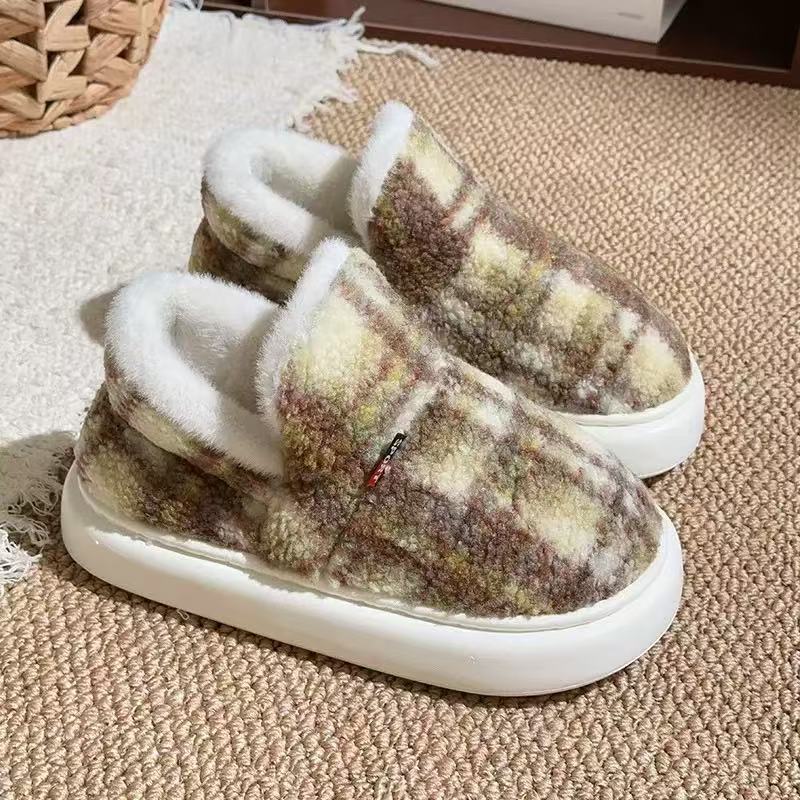 Fashion Couple Cotton Shoes Autumn Winter New Thicken Warm Comfortable Women's Home Slippers Fashion Outdoor Non Slip Men's Casual Shoes