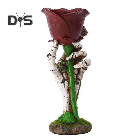 

Скелетная рука Роза Подсвечник Призрачная рука держит цветок Статуэтка из смолы Конусный столб Свеча Подсвечник Стол Центральное украшение разноцветный