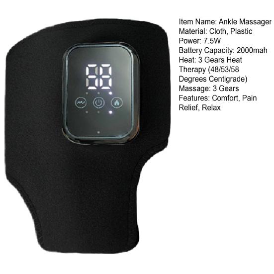 Cordless Ankle Massager 3-in-1 Heated Ankle Wrap Foot Massager with 3 Vibration Modes And 3 Heat Levels for Achilles