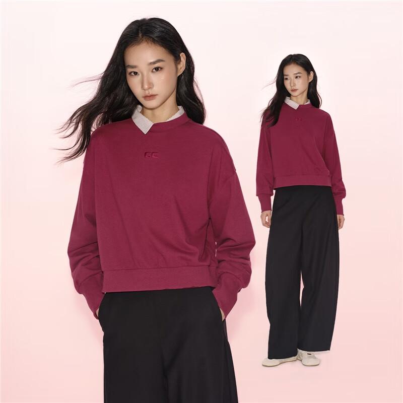 GIORDANO CONCEPTS Women's Embroidered Round Neck Loose Sweatshirt