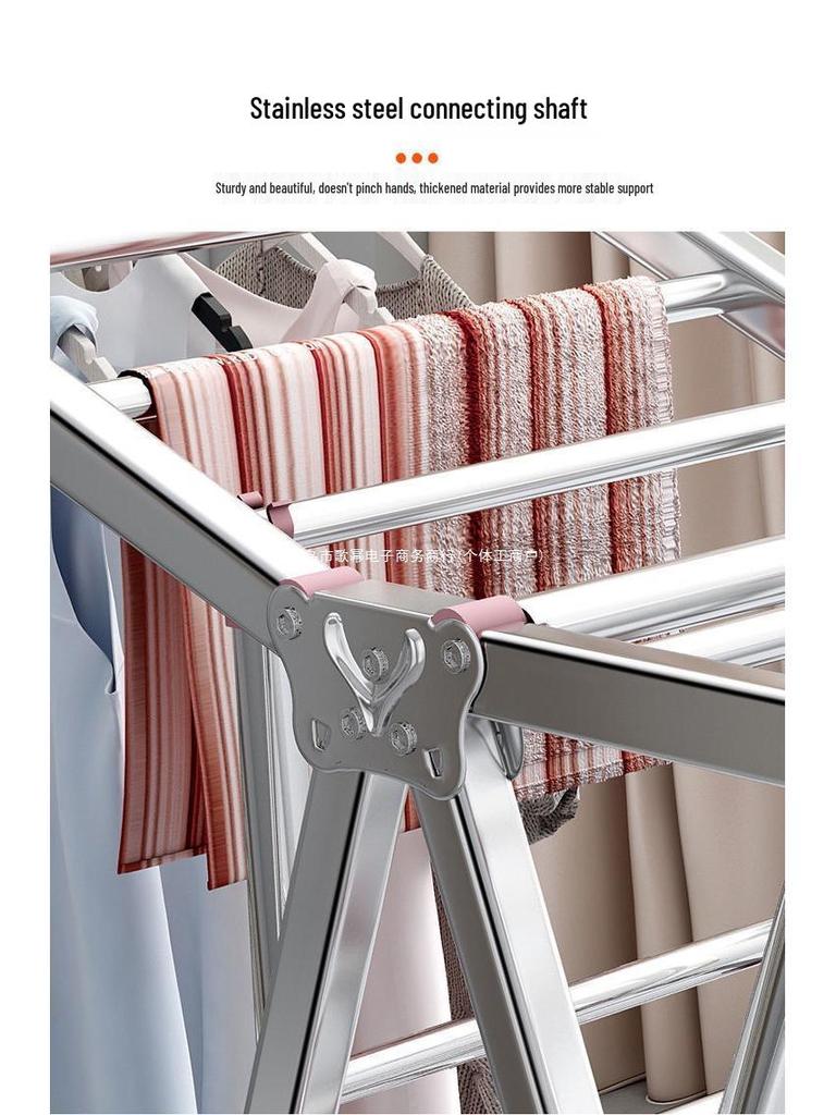 Foldable Stainless Steel Clothes Rack for Indoor/Outdoor Use