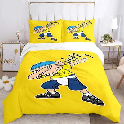 3D Print Cartoon SML Jeffy Bedding Set,Duvet Cover Comforter Bed Set Quilt Cover Pillowcase,King Queen Twin Size Boys Girl Adult