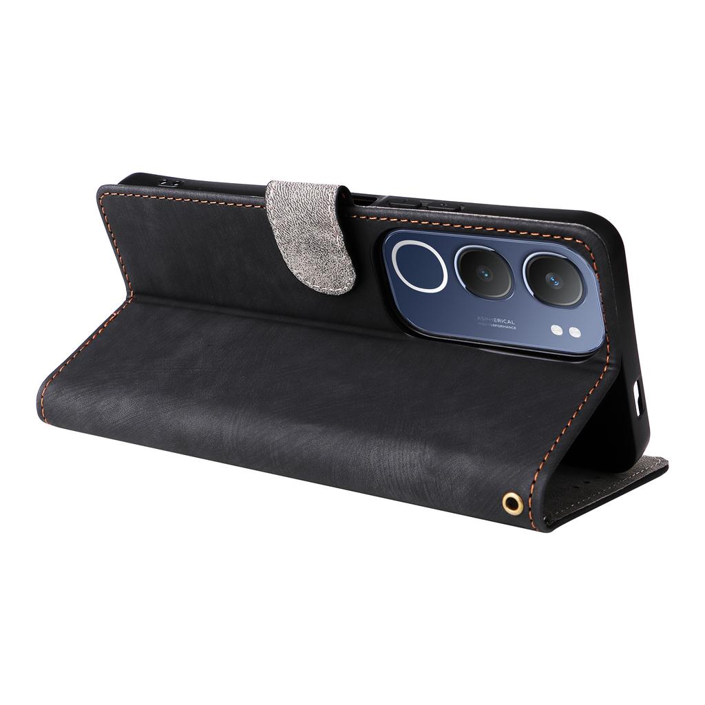 Für vivo Y19s 4G/Y29 5G Brieftasche Hülle RFID-Blockierung PU-Leder Abdeckung Ständer Ansicht