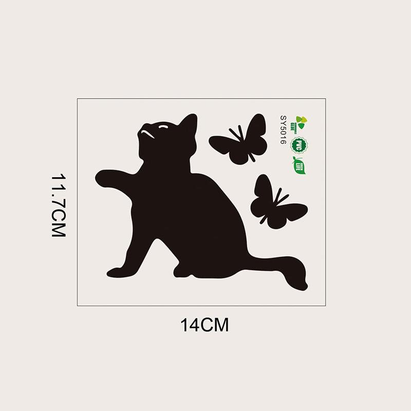 Cartoon Kitten and Butterfly Light Switch Stickers Whimsical Wall Decals for Living Room and Hallway Home Decor