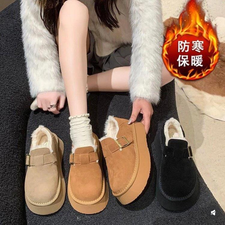 Thick-soled Low-top Snow Boots, Winter New Short Muffin, Piled Thickened Warm and Non-slip Cotton Shoes