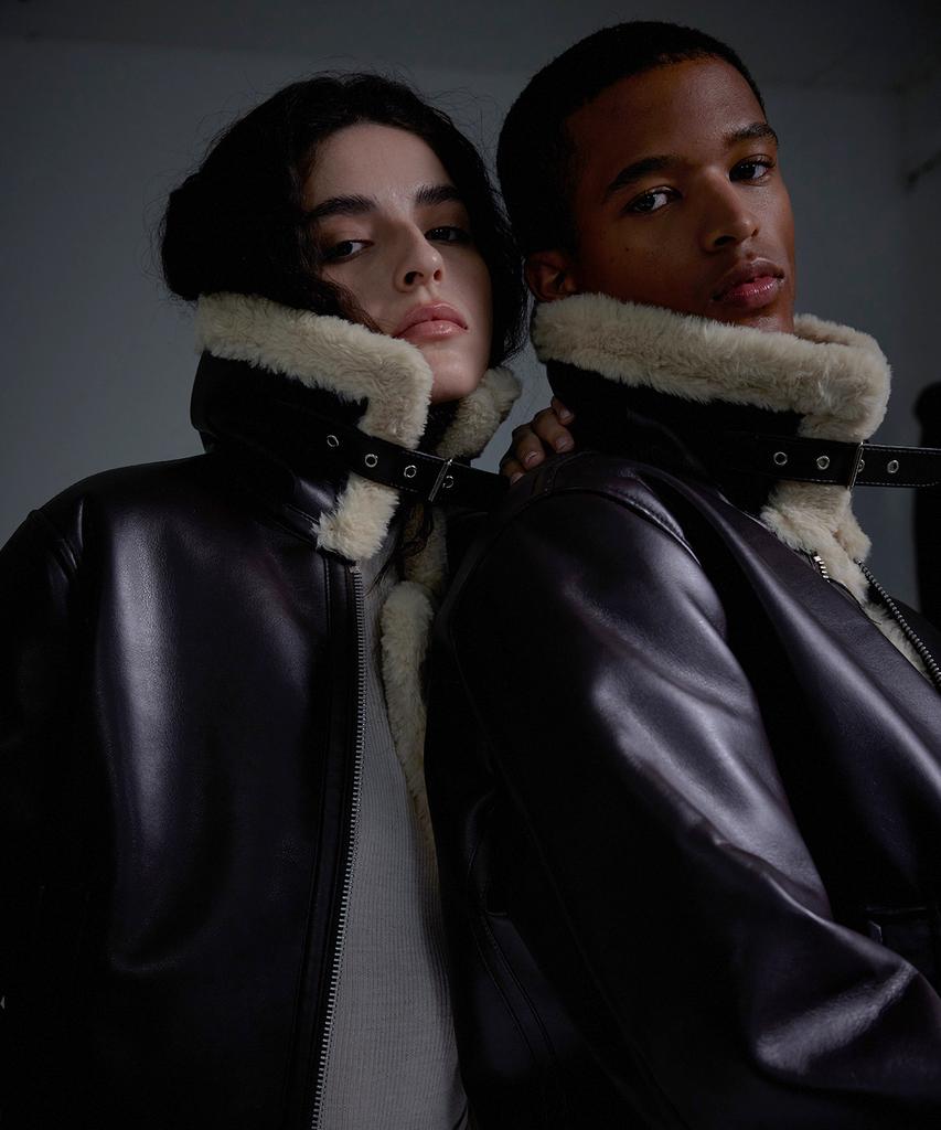 Maison Master Unisex Buffalo Maison Couple Shearling Jacket 2 Colors