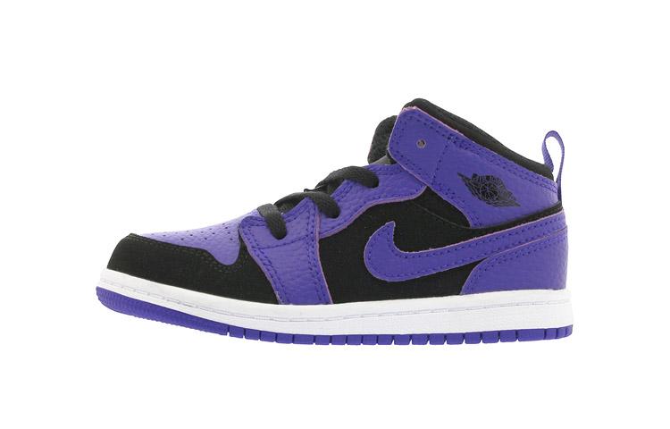 Jordan Air Jordan 1 Mid TD Dark Concord Средние ботинки для малышей Черный Синий Младенец и Малыш 640735-051 26