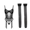 2024 Mesh Lace See-Through Lingerie Set: Asian-Inspired Slimming Camisole & Corset 3-Piece