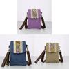Borsa in Tela Ricamata Etnica Portamonete Quadrato Piccolo Con Tasche con Zip Per Uso Quotidiano