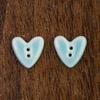 Handmade Small Ceramic Heart Buttons for DIY Brooch and Accessories