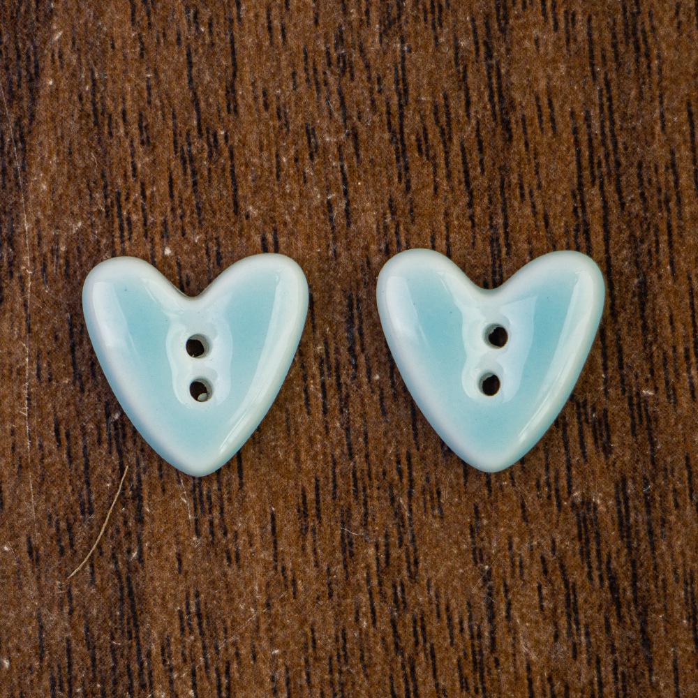 Handmade Small Ceramic Heart Buttons for DIY Brooch and Accessories