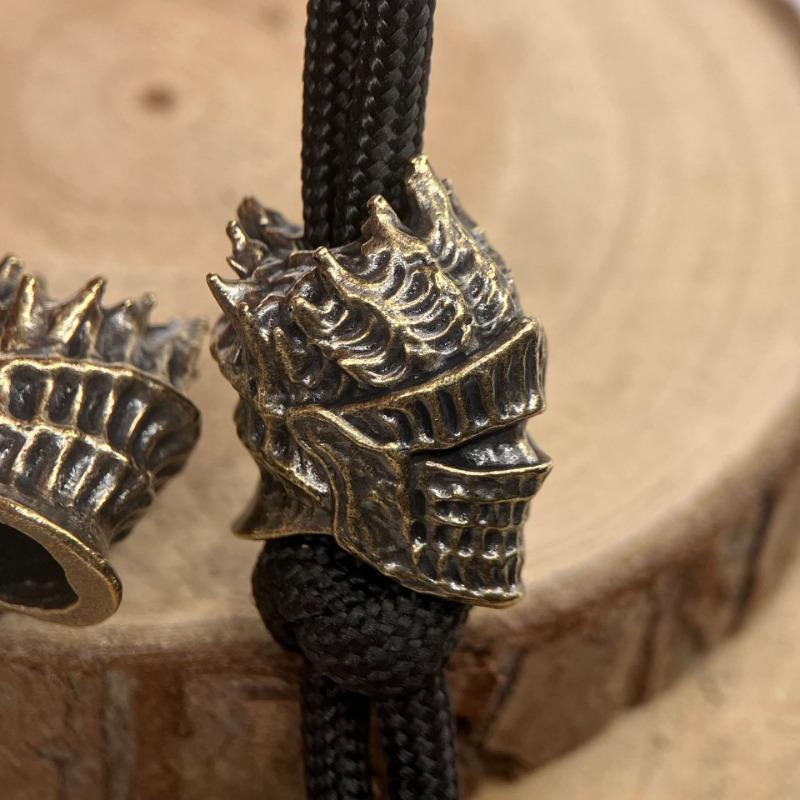 Skull Head Brass Knife Beads Outdoor DIY Woven Lanyard Pendants Jewelry Punk Bracelets Charms Keychain Accessories