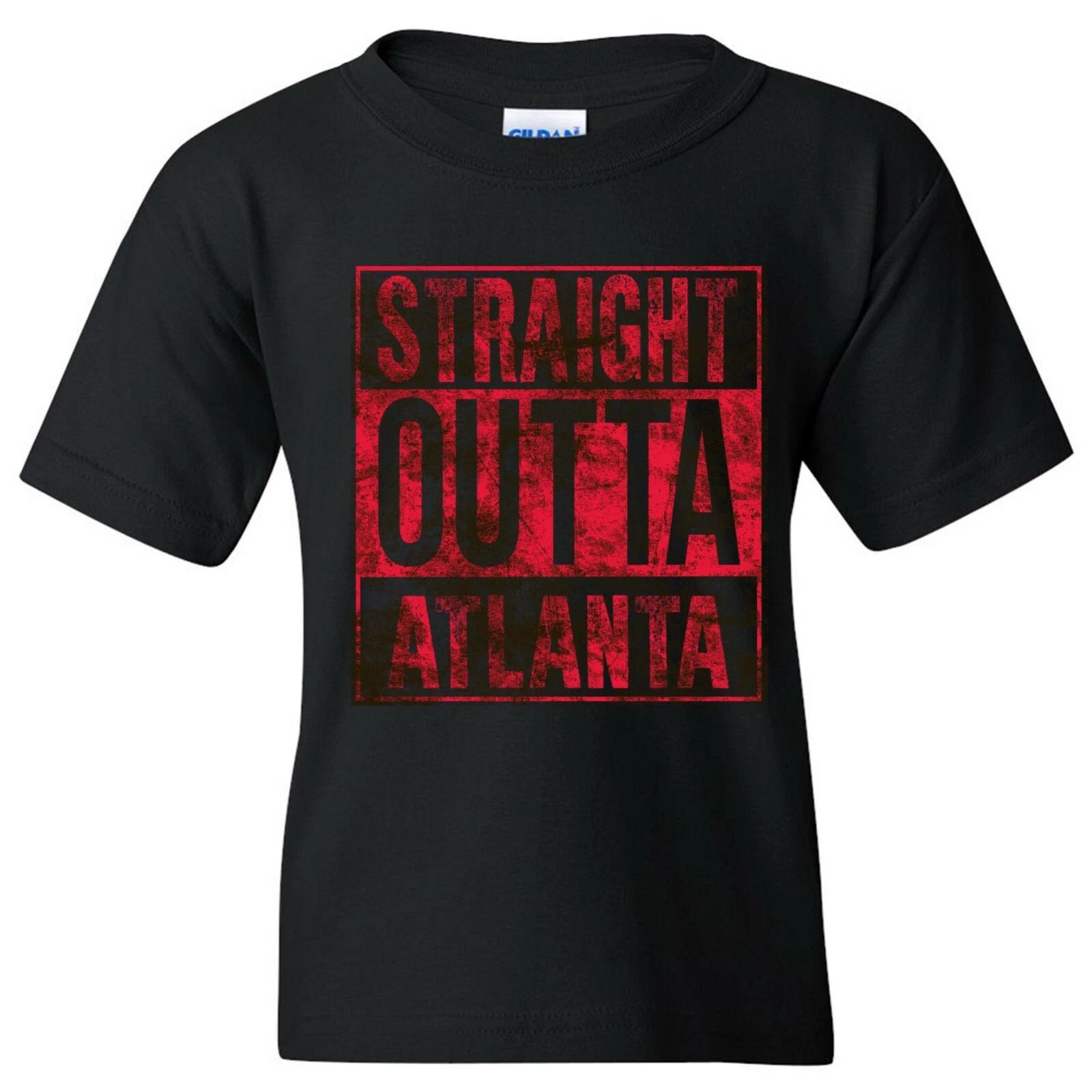 Straight Outta Atlanta - Hometown Sports Football Team Youth T Shirt - Black 4XL