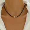 Bohemian Necklace, Bohemian Style Vacation-Inspired Pearls Beaded Necklace, Suitable for Mother's Day and Casual Attire