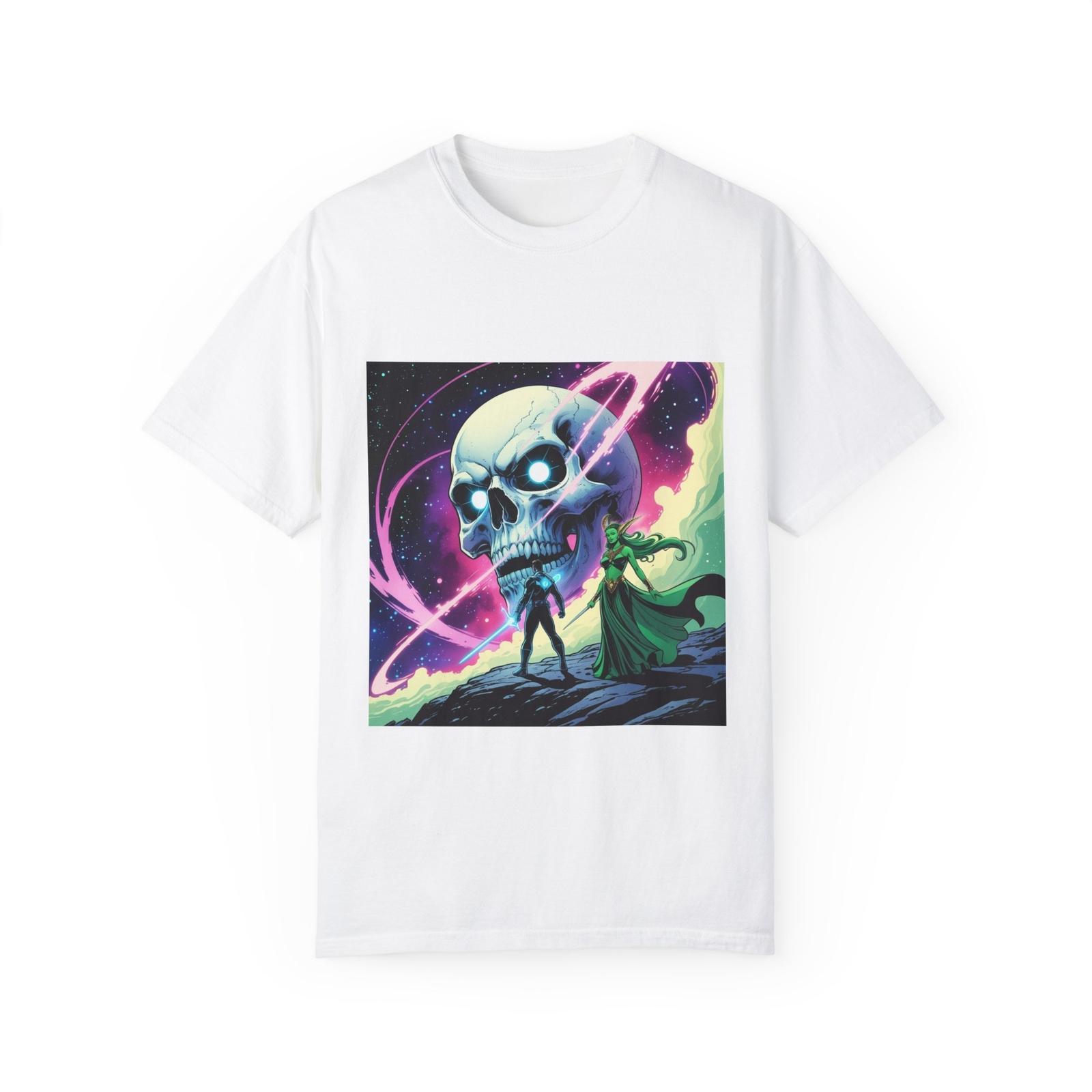 GALACTIC REQUIEM Cosmic Skull Unisex T-Shirt, Graphic Tee, Space Art Shirt S