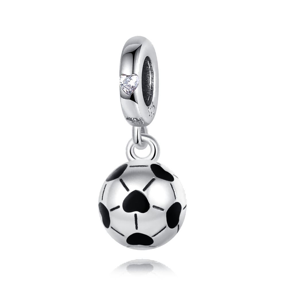 S925 Silver Sports Theme Handmade Jewelry Accessories Creative Baseball Soccer Basketball Pendant Charms