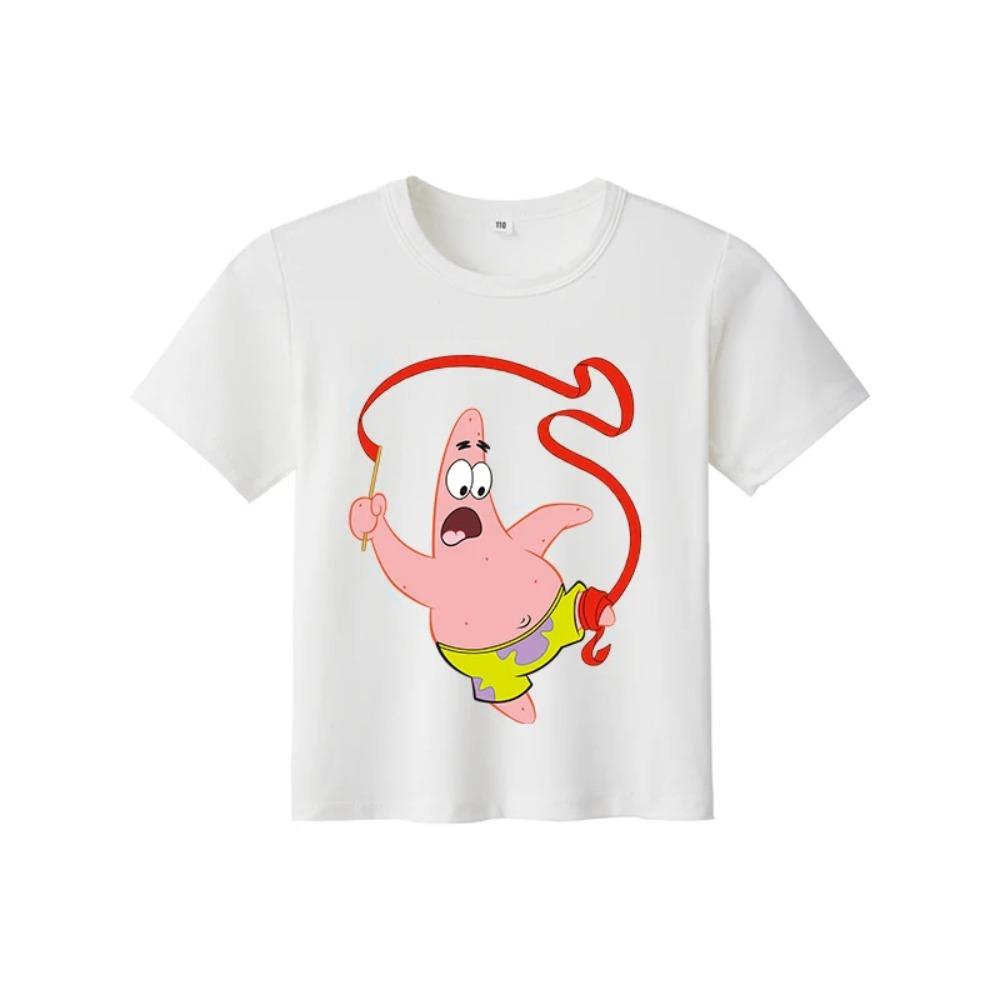 Classic Children's Anime Printed T-shirt with Multiple Styles SpongeBob SquarePant Printed Pattern Children's T-shirt Summer
