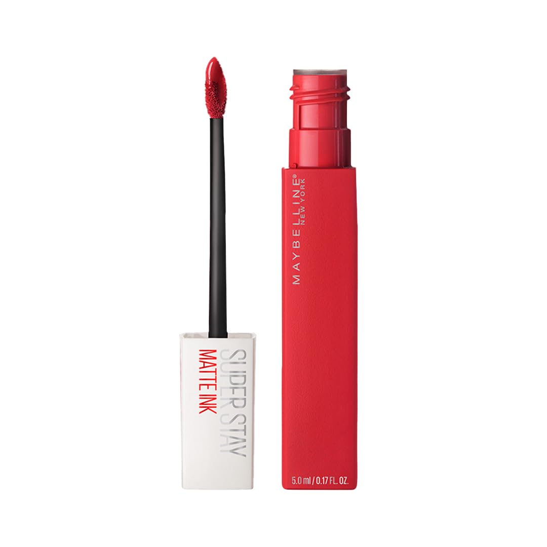 

Maybelline Superstay Matte Ink Lipstick Pioneer 20 Long Lasting 16Hr Transfer Proof Smudge Free Bold Red Liquid Lip Colour 5ml