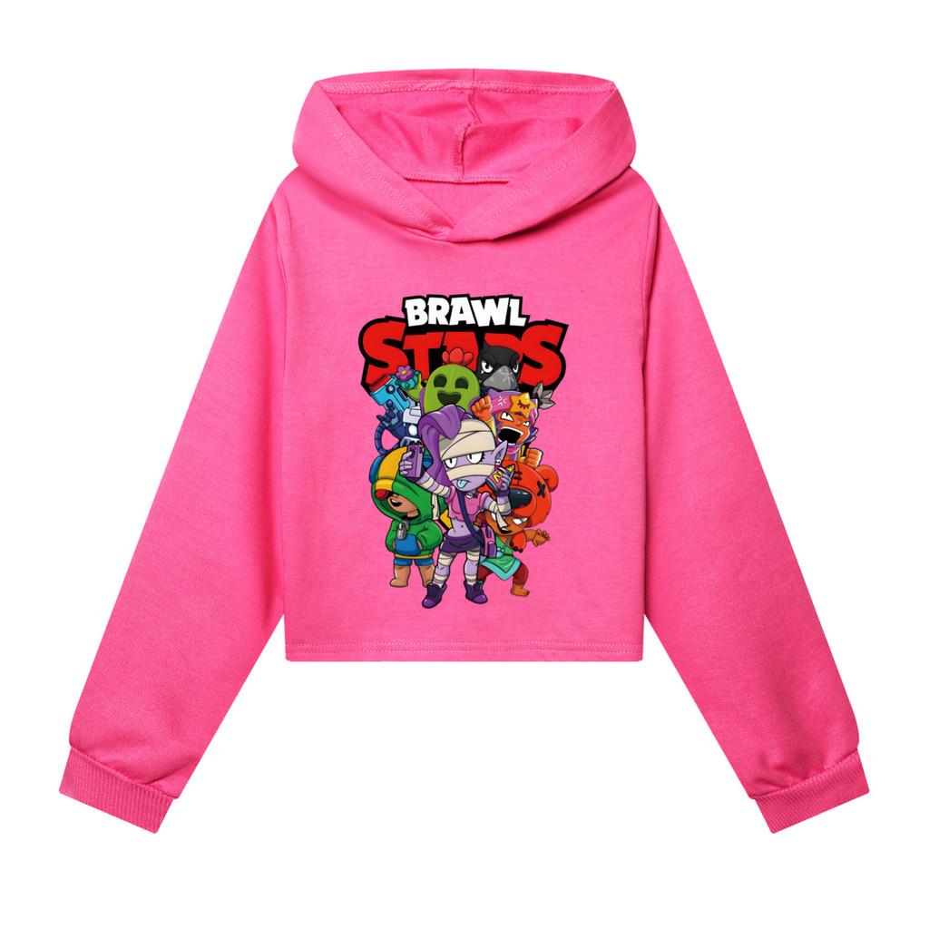 4094 Children Girls Brawl Stars Printed Casual Long Sleeves Hoodies