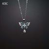 Vintage The Cerulean Dreamwing Ice Blue Butterfly Necklace Niche Versatile Clavicle Chain