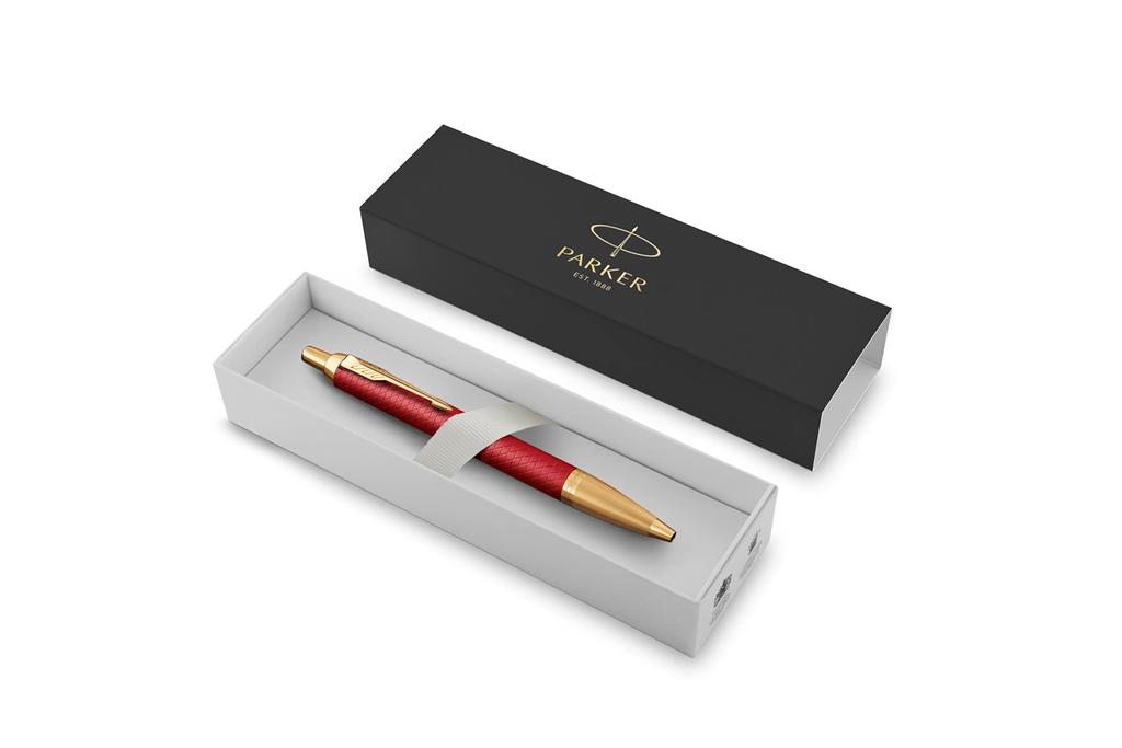 PARKER IM Premium Matte Red GT Ballpoint Medium Gift Officially Product Number 2172749 Pen, Nib, Oil-Based, Boxed, Imported,