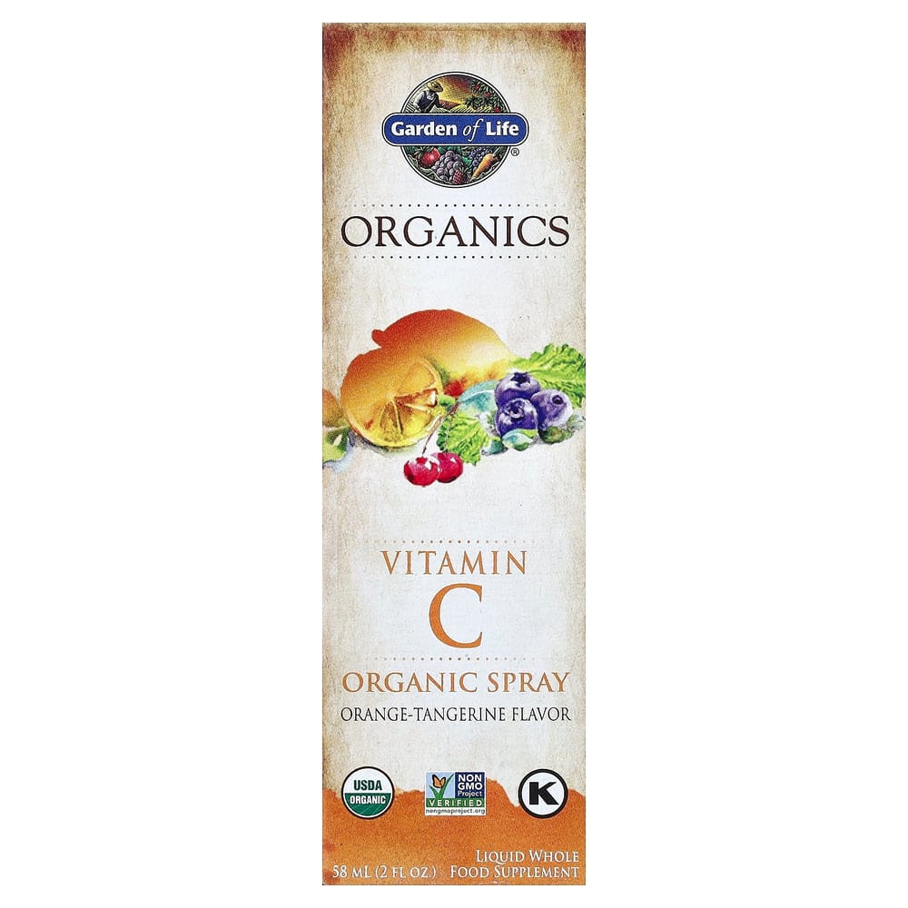 Garden of Life MyKind Organics Vitamin C Organic Spray, Orange-Tangerine, 58ml (2 fl oz)