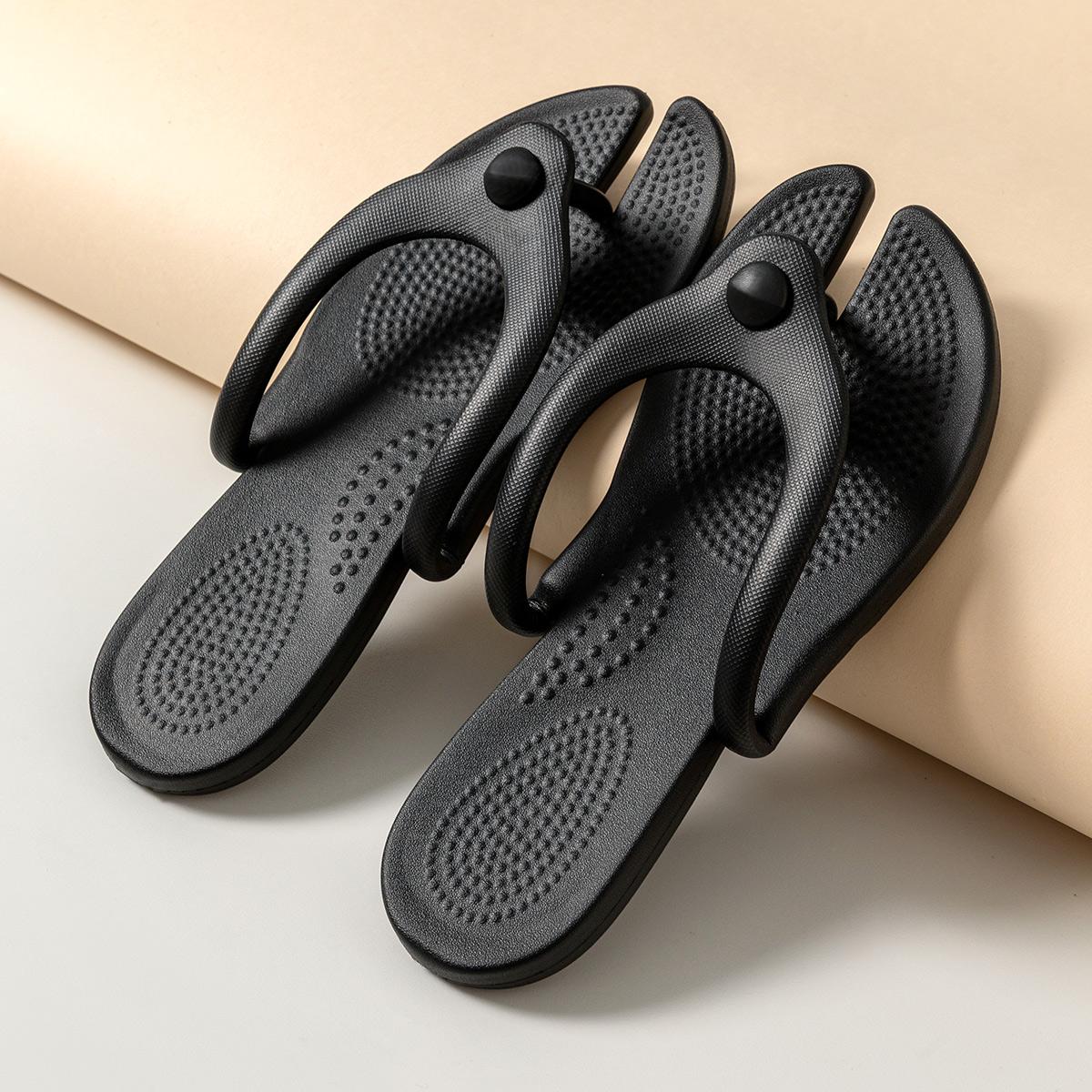 

Summer Women Flip Flops Flat EVA Beach Flip Flops Fashion Comfortable Non-slip Slippers Foldable Casual Women Indoor Flip Flops S чорний