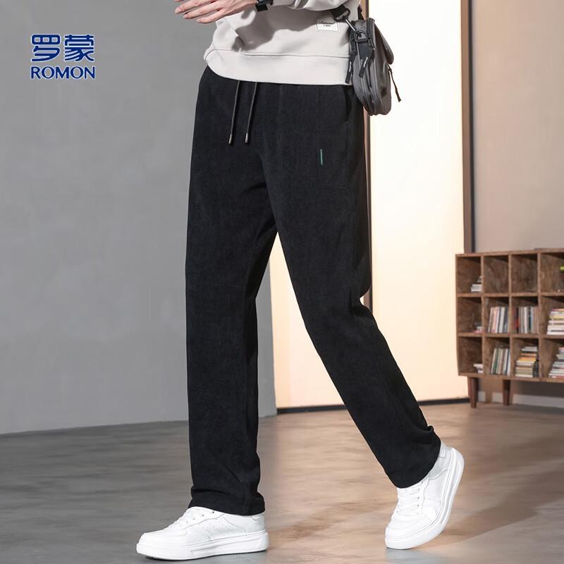 ROMON Men's Corduroy Straight-Leg Casual Pants