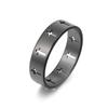 Black Cutout Cross Ring For Men Minimalist Personality Couple Band Versatile Fashion Jewelry Accessory