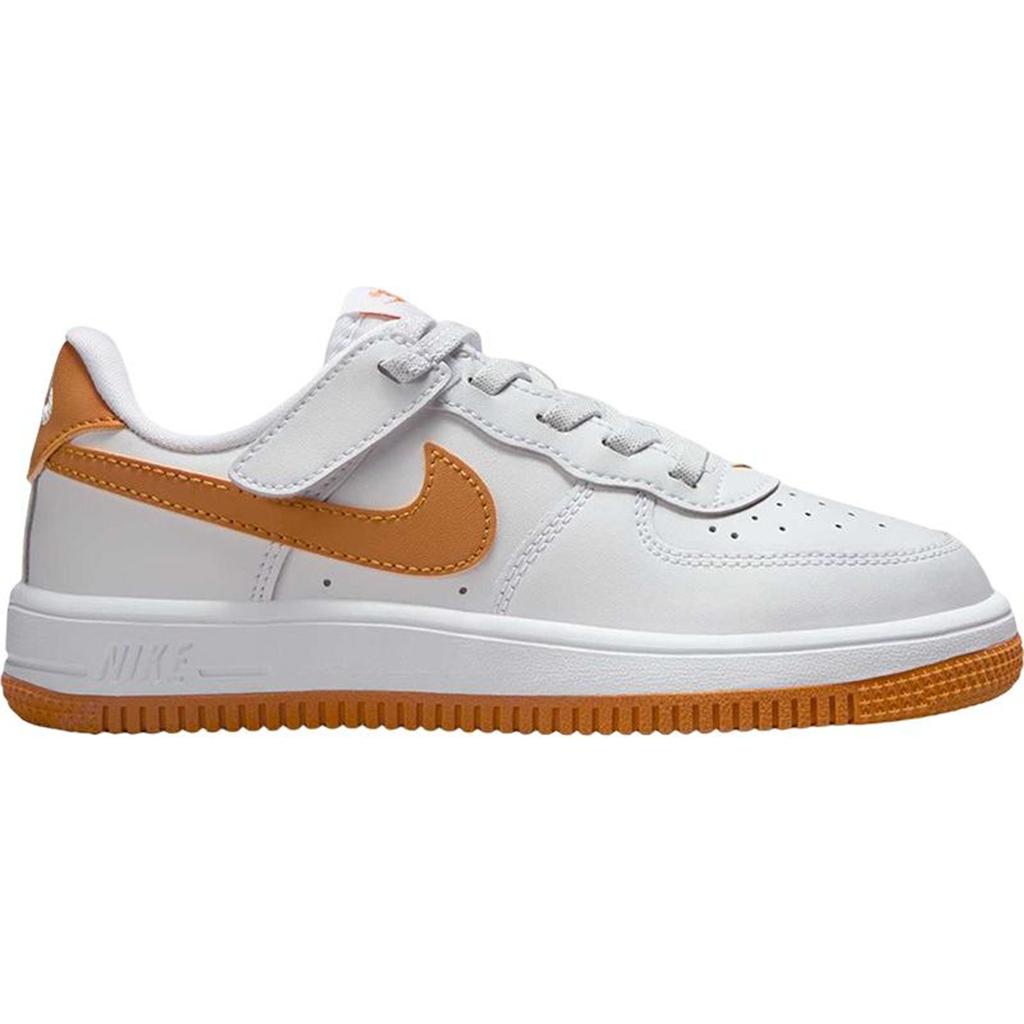 Nike Air Force 1 Comfortable Fit Durable Low-Top Sneakers Kids sneakers White Orange FN0237-122
