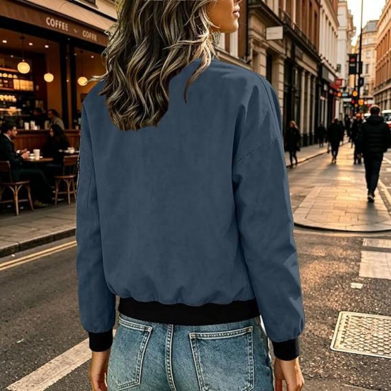 Women S Suede Fabric Stand Collar Buttoned Cardigan Jacket Casual Coat