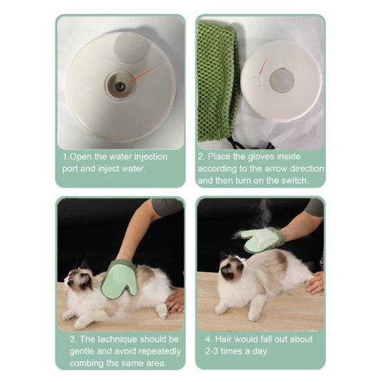 Pet Grooming Glove Dogs Shedding Mist Glove Double-Sided Cats Hair Removal Glove Petting Glove Deshedding Tool for Dogs Cats