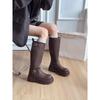 Black But Knee-thick Heel Platform Boots Women's 2025 New Summer British-style Western Cowboy Knight Boots