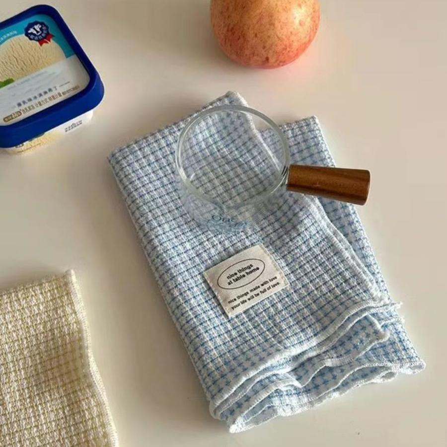 

French Pastoral Cloth Placemat Washable Modern Simple Table Mat Coffee Table Plate Pad Blue Floral Cotton Fabric Home Decor 30x40 cm