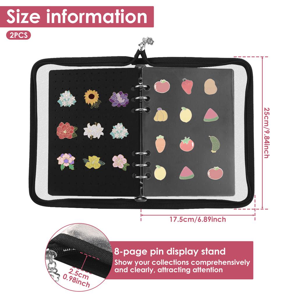 Felt Pin Brooch Display Storage Book Large Capacity Foldable Metal Badge Chest Holder Box Pennant Brooch Board Jewelry Organizer