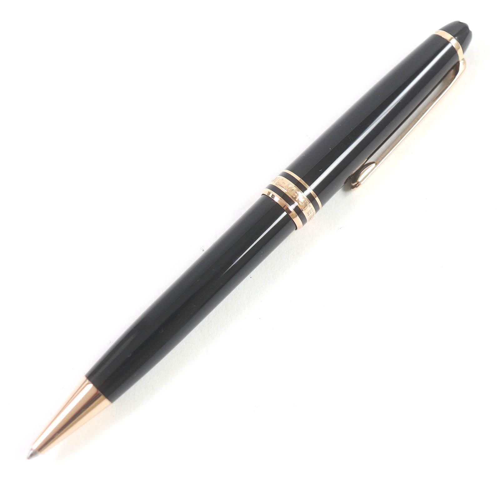 Great MONTBLANC Ballpoint pen Meisterstck Twist Type Black Red Gold mens Used