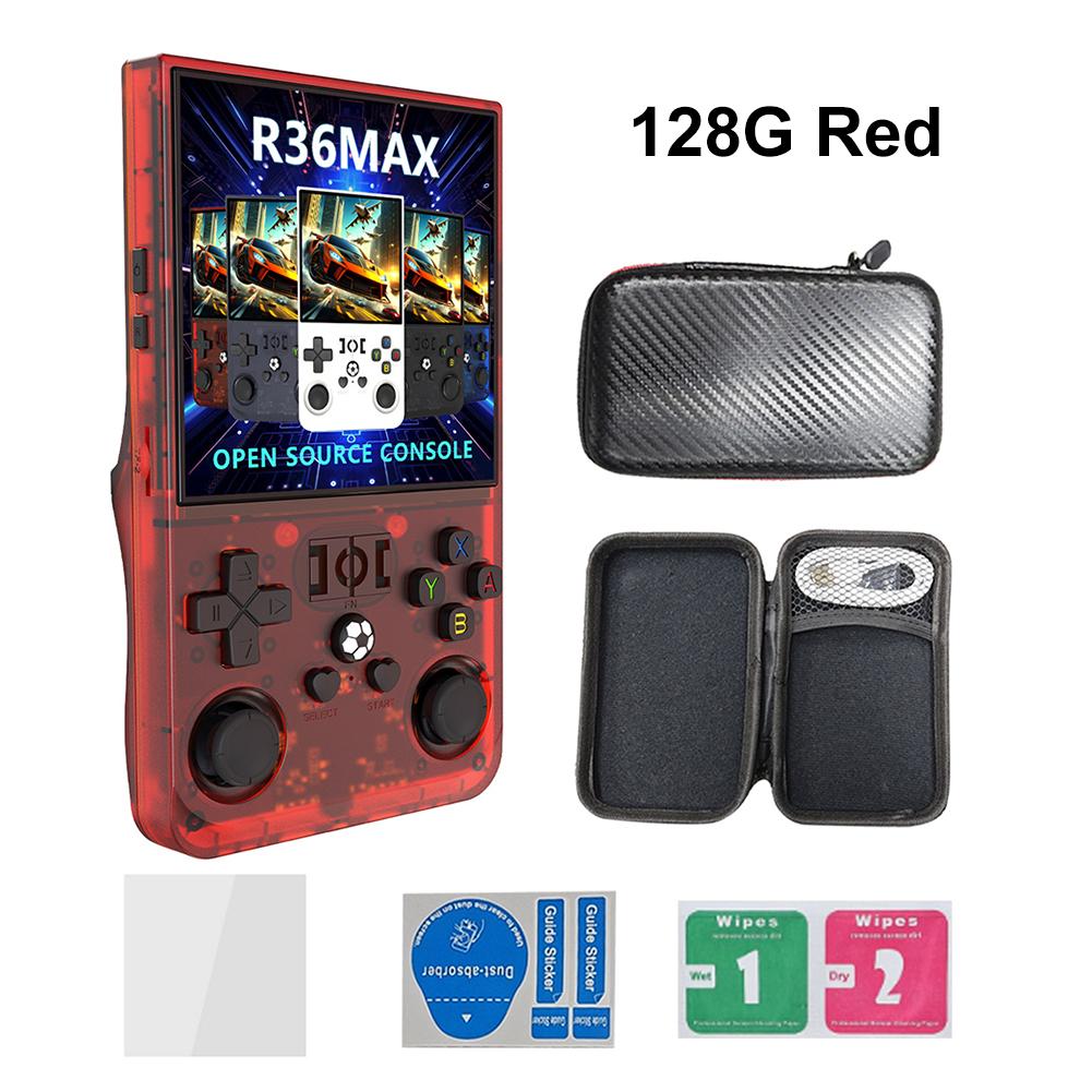 R36MAX Retro Handheld Game Console 4000mAh Battery Video Gaming Console 4inch HD IPS Screen Video Player