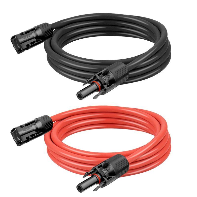 A60zred Black Double Ends Solar Extension Cable 6Mm2 Connector Solar For Photovoltaic Solar Systems Solar Charge Cable Adapterma
