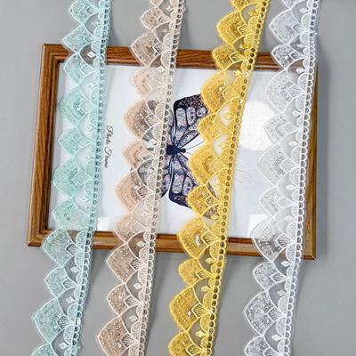 Multi-Colored Beaded Sequined Lace Wavy Embroidered Lace Mesh Dyed Skirt Cuffs Barcode Decoration