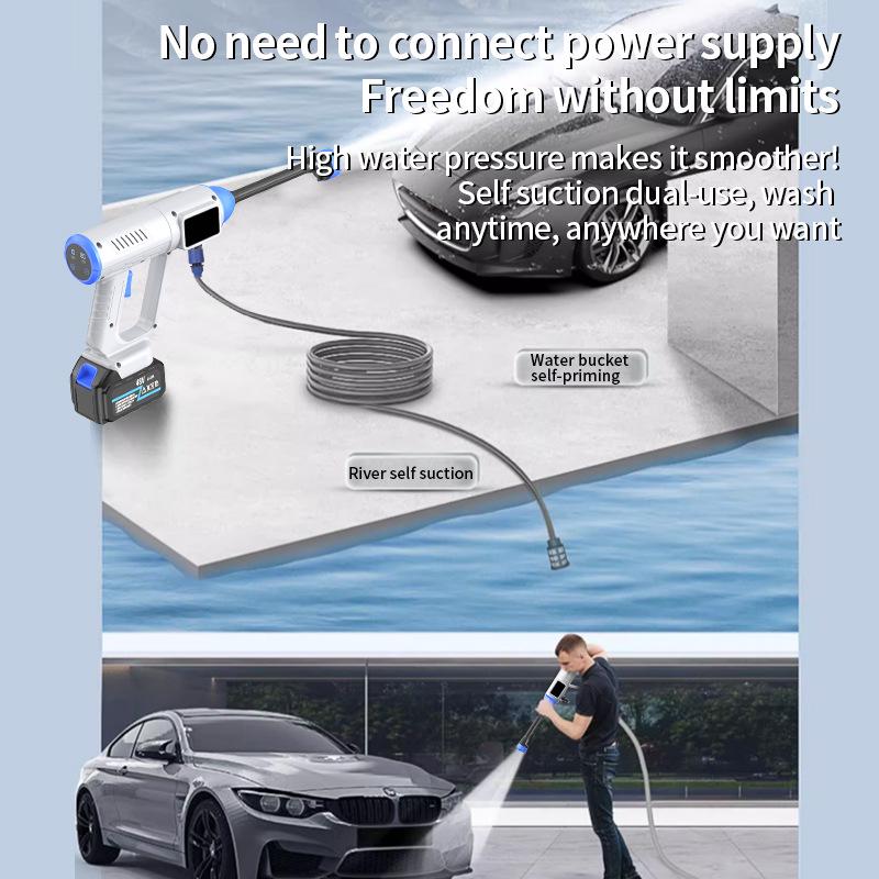 Rechargeable High-Pressure Wireless Car Wash Spray Gun with Lithium Battery