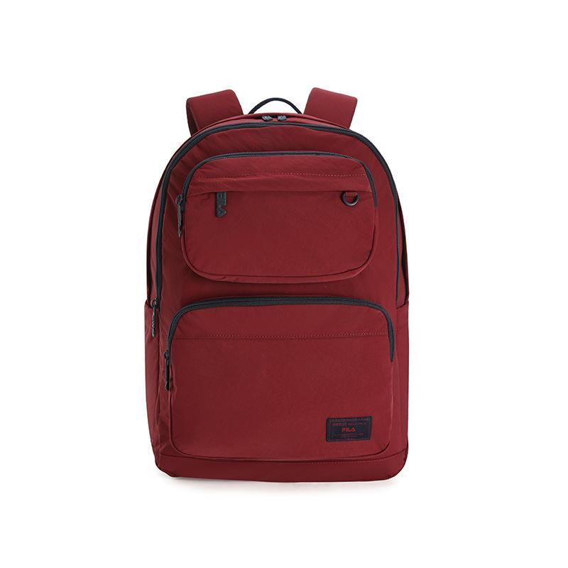 FILA Original Fashion Simple Casual Versatile Durable Practical Multi-Pocket Design Fabric Backpack Unisex Backpack Smoky-Rose F13U619132FWI Smoky Maroon